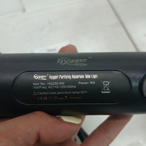 HYGGER PURIFYING AQUARIUM TUBE LIGHT FOR 60-100 GAL TANKS - 9W - BLACK (MODEL: HG250-9W) image 2