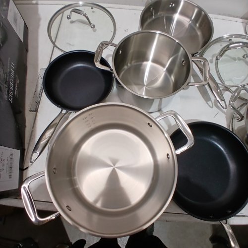 11PC CIWETE TRI-PLY STAINLESS STEEL POTS AND PANS SET - STAINLESS STEEL image 3