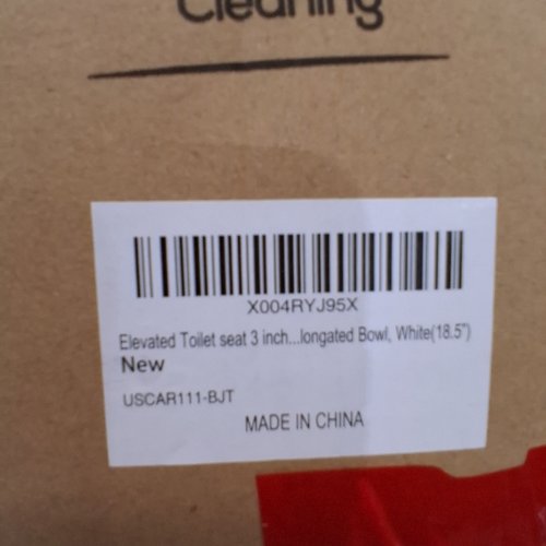 ELEVATED SLOW-CLOSE ELONGATED TOILET SEAT - 3" ELEVATED, 18.5" - WHITE (ITEM: USCAR111-BJT) image 2