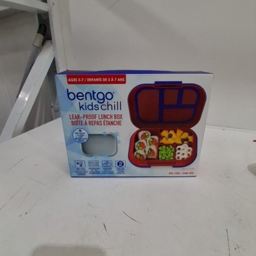 BENTGO KIDS CHILL BENTO LUNCH BOX WITH 4 COMPARTMENTS AND REMOVEABLE ICE PACK - RED/BLUE image 2