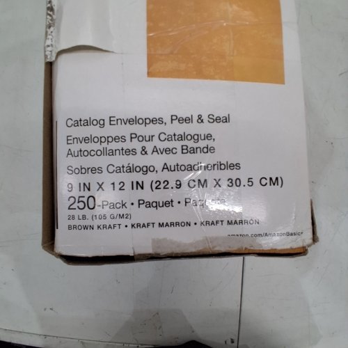 250PK AMAZON BASICS CLASP KRAFT ENVELOPES, GUMMED - 9" X 12" - ORANGE image 2