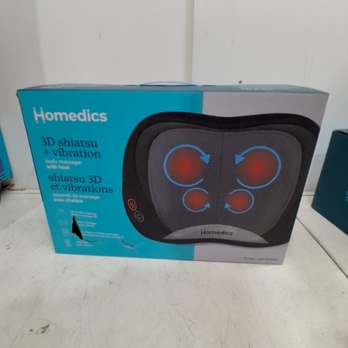 HOMEDICS 3D SHIATSU DEEP KNEADING BODY MASSAGER WITH HEAT AND 2 ROTATING HEADS - 120V - 35W - BLACK (MODEL: SP-104HA-CA) image 3