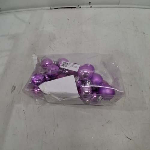 28PK SHATTERPROOF MINI CHRISTMAS ORNAMENT BALLS - PURPLE image 5