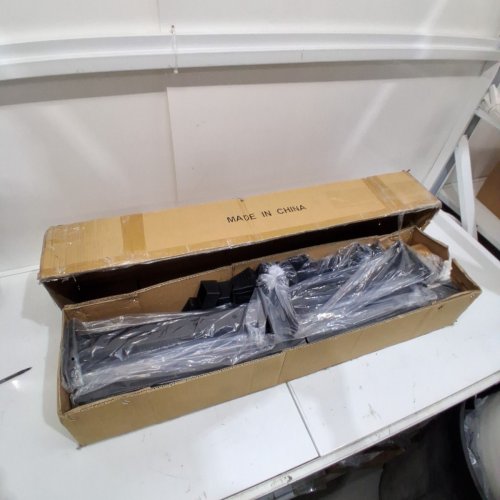 2PC LANMU ADJUSTABLE BARBELL RACK - 44'' - 70'' - 390LBS CAP - BLACK (MODEL: SP08111) image 2