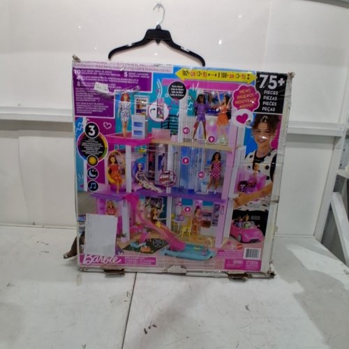 BARBIE DREAMHOUSE DOLL HOUSE PLAYSET , BARBIE HOUSE WITH ACCESSSORIES , WHEELCHAIR ACCESSIBLE ELEVATOR , POOL, SLIDE AND FURNITURE (MODEL: GRG93-9565) image 7