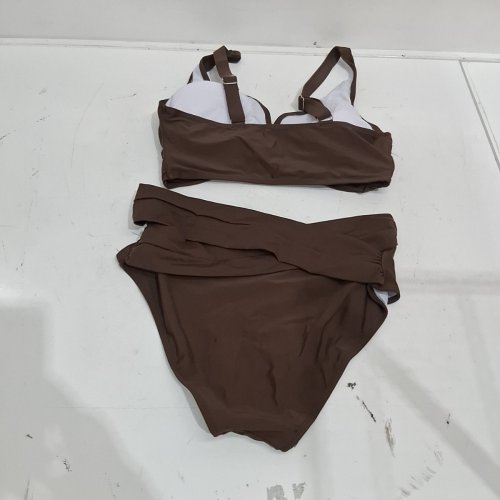 2PC WOMEN'S BIKINI SWIMSUIT - MEDIUM - BROWN image 3