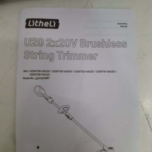 LITHELI BRUSHLESS STRING TRIMMER - 2 X 20 V - 14" - WHITE / BLACK (MODEL: EGT020061) image 3