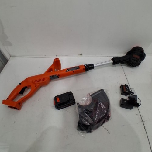 BLACK+DECKER CORDLESS STRING TRIMMER/EDGER WITH BATTERY - 10" - 20V - BLACK/ORANGE (MODEL: LST201) image 3