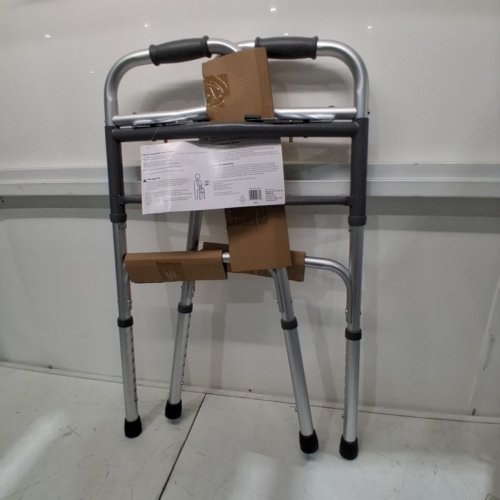 BIOS LIVING FOLDING WALKER WITH ADJUSTABLE HEIGHT - 32” TO 38.5" - 300LBS MAX - SILVER (MODEL: BD770) image 2