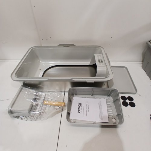 VEVOR STAINLESS STEEL CAT LITTER BOX - 60L - GREY (MODEL: XM-0011) image 2