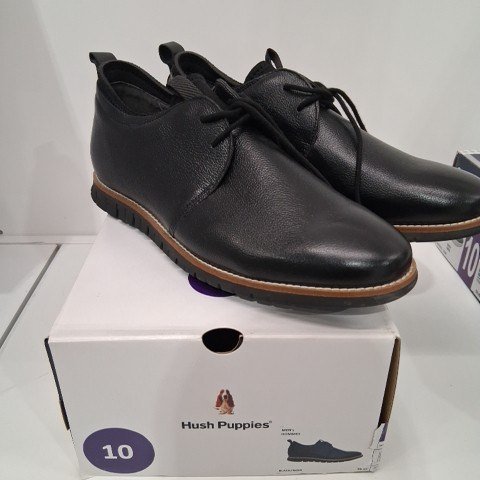 MEN'S HUSH PUPPIES BLACK LACE-UP SHOES - SIZE 10 - BLACK (STYLE:1442010) image 2