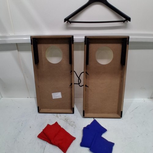 GOSPORTS PORTABLE SIZE CORNHOLE GAME SET WITH 6 BEAN BAG - 2FT X 1FT - WOOD/BLUE/RED (MODEL : CH-03-MDF-WOOD) image 3