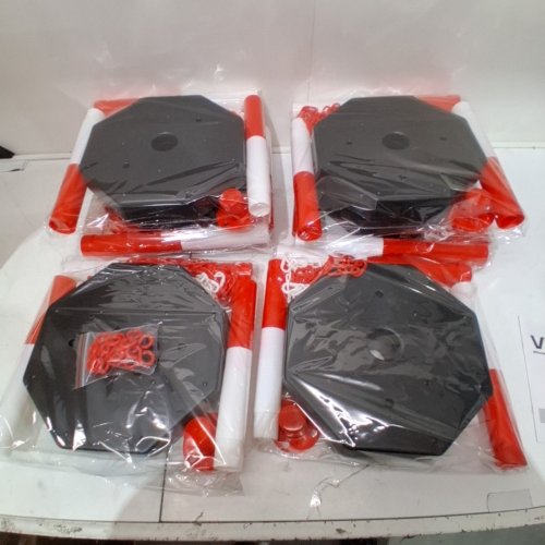 6PK ADJUSTABLE TRAFFIC DELINEATOR POST CONES - 6FT CHAIN - RED / WHITE (MODEL: CC-F03-N-RW-6PCS-2M) image 2