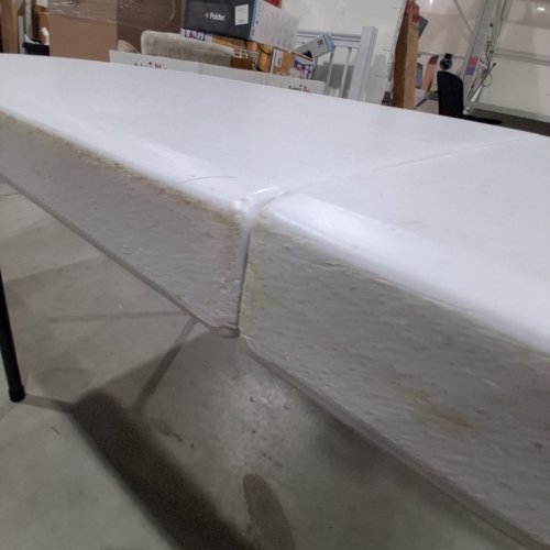 STAR ELITE COMMERCIAL GRADE FOLD IN HALF CENTRE-FOLD TABLE - 6FT - WHITE\BLACK image 3