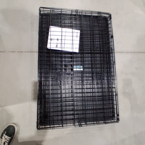 MIDWEST ICRATE DOUBLE-DOOR WIRE-METAL PET CRATE WITH LEAK-PROOF TRAY - LARGE - 43" X 29"X 31" - BLACK (MODEL:1542DD) image 2