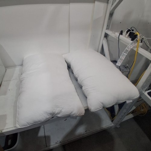 2PK MELLOW COOLING CLOUD DESIGN PUFF PILLOW - KING 20" X 36" - WHITE/GREY image 4