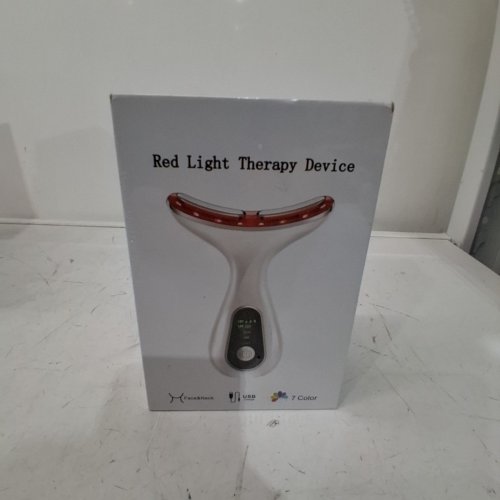 7 COLOR FACIAL AND NECK MASSAGER- 113°F HEAT, VIBRATION, CLEANSING FUNCTION - PURPLE image 2
