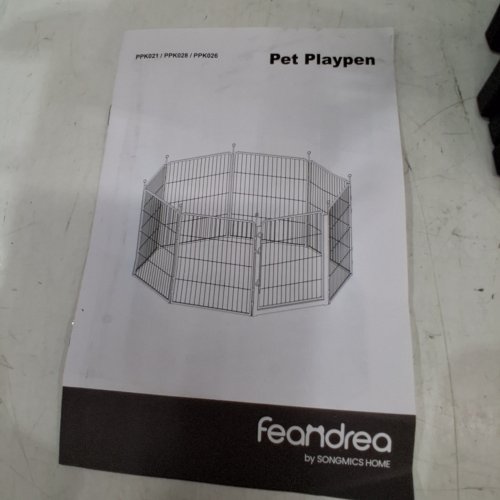 (8 PANEL) FEANDREA DOG PLAYPEN DIY PET FENCE - 39.4" TALL - BLACK image 2