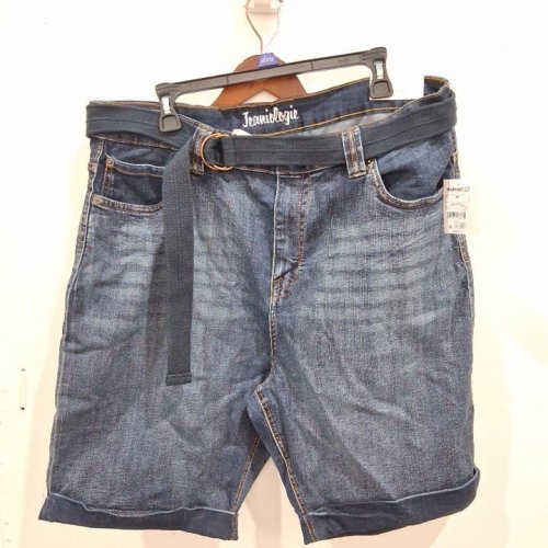 MEN'S JEANIOLOGIE BELTED DENIM SHORTS - SIZE 38 - BLUE (STYLE: JN-336-7) image 2