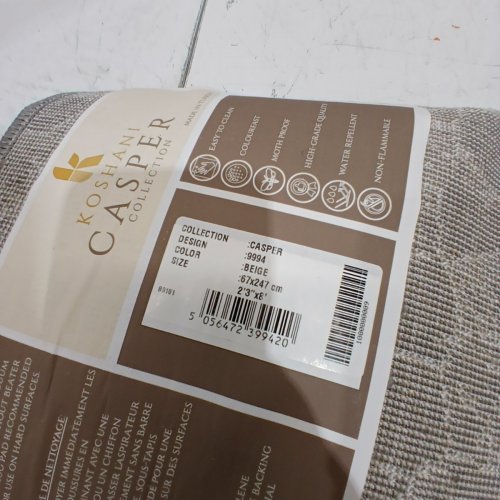 KOSHANI CASPER COLLECTION INDOOR AREA RUNNER RUG - 2FT 3" X 8FT - BEIGE (MODEL: 9994) image 3