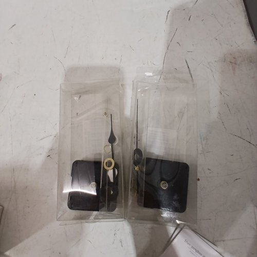 2 WALL-CLOCK MOVEMENT MECHANISMS WITH HANDS - BATTERY OPERATED REPAIR PARTS FOR SMALL CLOCKS image 3