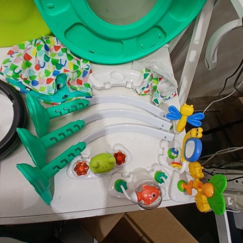 BRIGHT STARTS BOUNCE BOUNCE BABY 2-IN-1 ACTIVITY CENTER JUMPER AND TABLE - 6M+ - PLAYFUL POND GREEN (MODEL: 11565) image 3