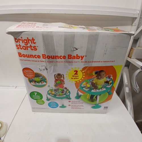 BRIGHT STARTS BOUNCE BOUNCE BABY 2-IN-1 ACTIVITY CENTER JUMPER AND TABLE - 6M+ - PLAYFUL POND GREEN (MODEL: 11565) image 4