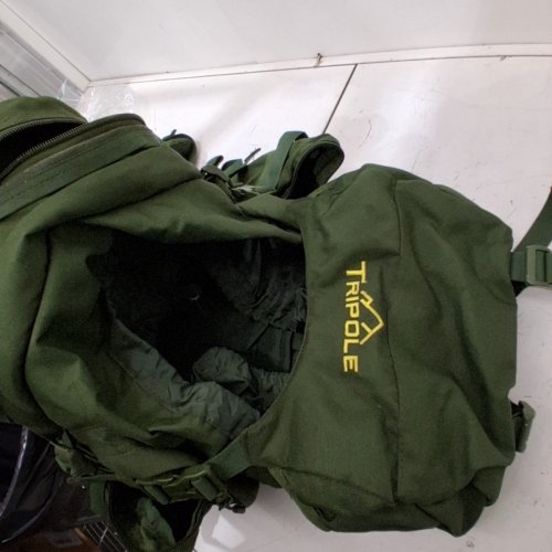 TRIPOLE COLONEL METAL FRAME RUCKSACK WITH DETACHABLE BAG & RAIN COVER FOR TREKKING & TRAVELLING - 80L - OLIVE GREEN image 6