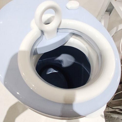 UBBI STAINLESS STEEL DIAPER PAIL ODOR LOCKING - 13 GAL - 8.5” X 17.75” X 10” - BLUE image 4