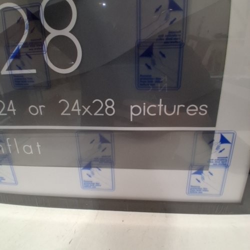 AMERICAN FLAT PICTURE FRAME WITH PLEXIGLASS AND MAT - 20" X 24" WITH MAT OR 24" X 28" WITHOUT - BLACK image 2