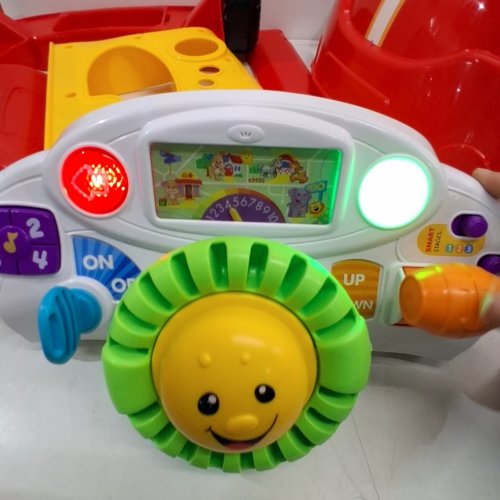 FISHER-PRICE LAUGH & LEARN CRAWL AROUND SMART STAGES CAR, STATIONARY PLAY CENTER FOR BABIES AND TODDLERS - RED image 2