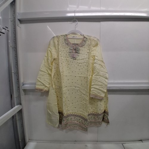 3PC ZIVA EMBROIDERED TUNIC AND PANTS SET - 13/14 - PALE YELLOW image 2