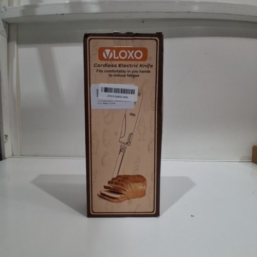 VLOXO CORDLESS ELECTRIC KNIFE WITH 2 STAINLESS STEEL BLADES - 21000RPM - BLACK (MODEL: RL-EK9201) image 3