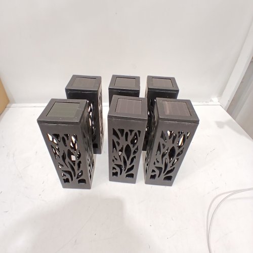 6PK DECORATIVE SOLAR PATHWAY LIGHTS - BLACK image 2