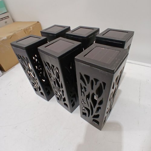 6PK DECORATIVE SOLAR PATHWAY LIGHTS - BLACK image 4