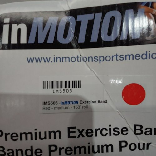 INMOTION MEDIUM RESISTANCE PREMIUM EXERCISE BAND - 150FT - RED (ITEM: IMS505) image 2