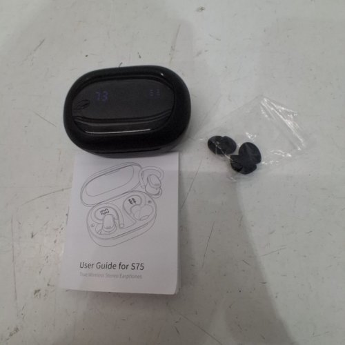 OYIB TRUE WIRELESS BLUETOOTH EARBUDS WITH CHARGING CASE - BLACK (MODEL: S75) image 4