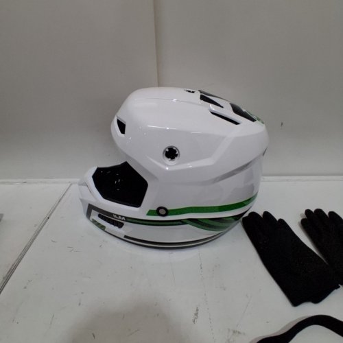 ILM KIDS YOUTH OFF-ROAD FULL FACE DIRT BIKE HELMET - SIZE: YOUTH SMALL (49-50) - SPACEWALK GREEN (MODEL: MT601Y) image 4