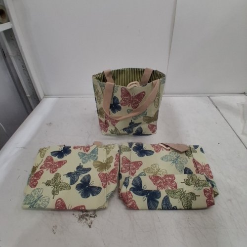 3 BUTTERFLY PRINT TOTE BAG - 10" - MULTICOLOR image 2