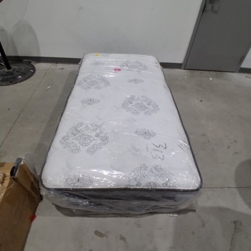 FLORAL PATTERNED MATTRESS - TWIN - 13" - WHITE / GRAY image 2