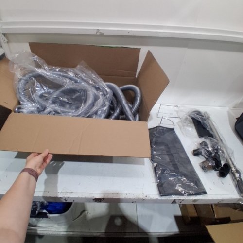 OVO CENTRAL VAC ACCESSORY KIT WITH DUAL VOLTAGE ON/OFF SWITCH CONTROL HOSE - 40FT - BLACK (MODEL: KIT-HV50CD-OVO) image 2