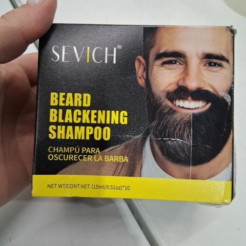 8PK MEN'S SEVICH BEARD BLACKENING SHAMPOO INSTANT NATURAL LOOK AND ANTI-HAIR LOSS FORMULA - BLACK - 15ML EACH image 3