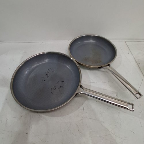 2PC GREENPAN PRISM HYBRID STAINLESS STEEL AND CERAMIC NONSTICK FRY PAN SET - 10"/12" - SILVER image 2