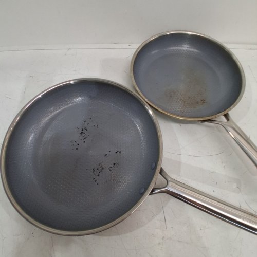 2PC GREENPAN PRISM HYBRID STAINLESS STEEL AND CERAMIC NONSTICK FRY PAN SET - 10"/12" - SILVER image 3