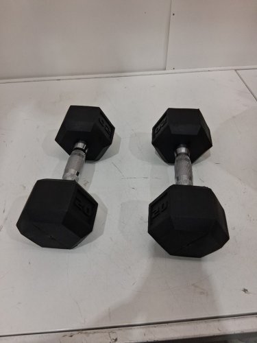 2PK CAP RUBBER HEX DUMBBELL - 20LBS image 2