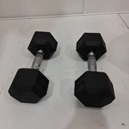 2PK CAP RUBBER HEX DUMBBELL - 20LBS image 3