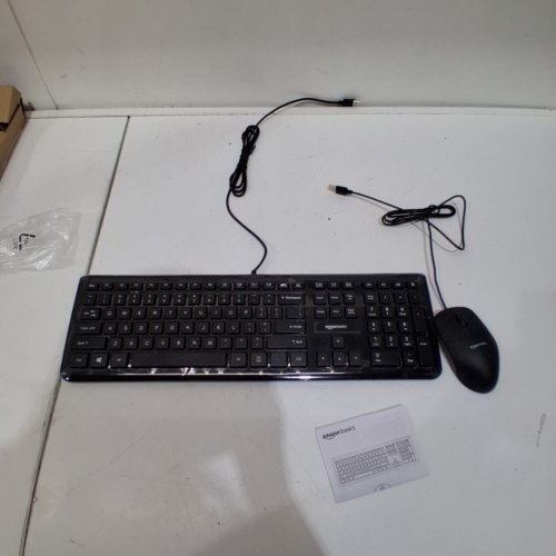 2PC AMAZON BASICS WIRED KEYBOARD AND MOUSE SET - BLACK (MODEL: HK3069) image 4