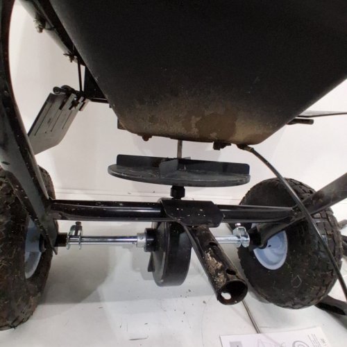 TOW-BEHIND SPREADER BROADCAST WITH 10" ALL-TERRAIN TIRES, 85 LBS CAPACITY HOPPER - 9.8 FT SPREADING WIDTH - BLACK - (MODEL: TC2034) image 3