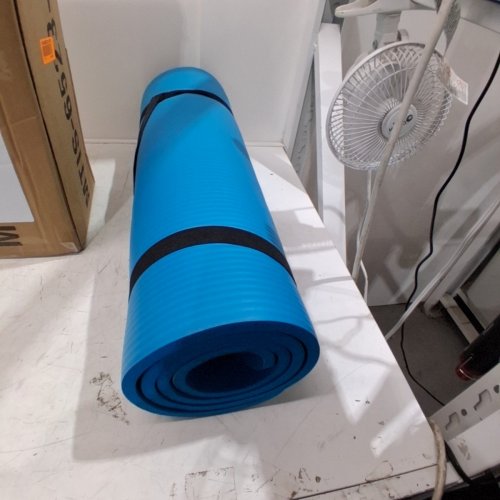 CAP BARBELL HIGH DENSITY EXERCISE YOGA MAT WITH STRAP - 64" - BLUE (MODEL: MTIS-6523-12TL) image 2
