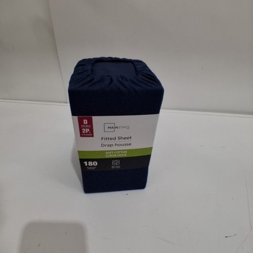 MAINSTAYS SOFT COTTON FITTED SHEET -DOUBLE- BLUE- (MODEL:MSM9200422B) image 2